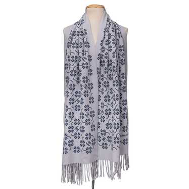 Mid Century Cream Beige Light Grey Shawl Scarf Wrap – Sharon London