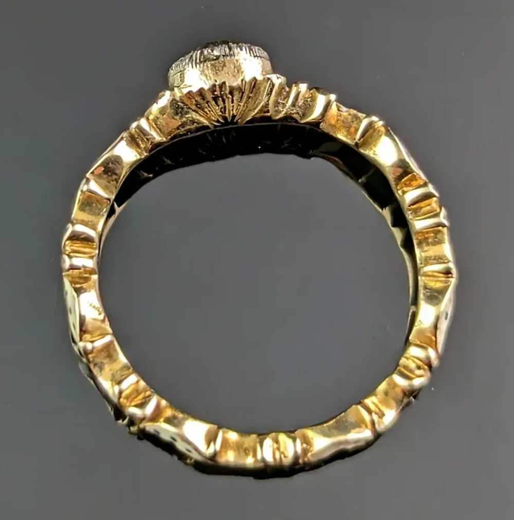 Antique Georgian Diamond solitaire ring, White an… - image 8