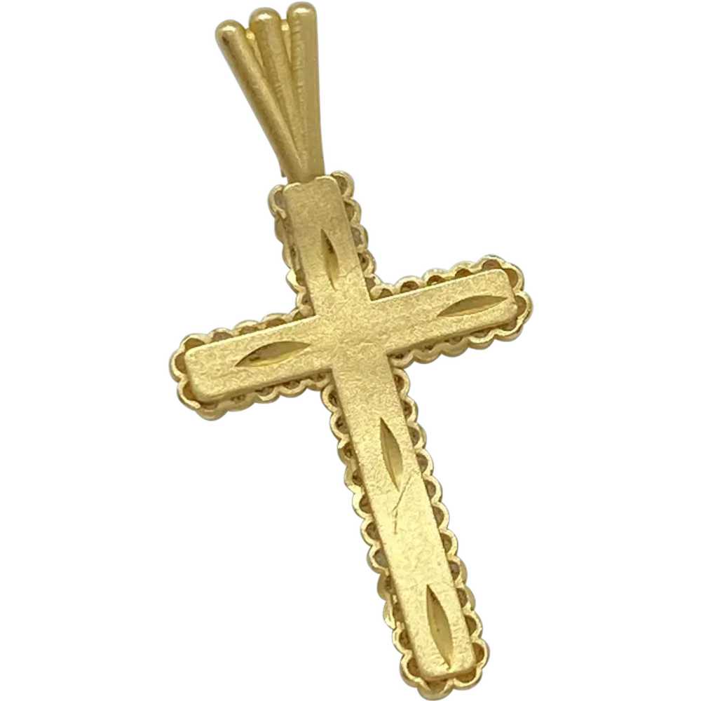 Vintage Cross Pendant 14K Yellow Gold, Michael An… - image 1