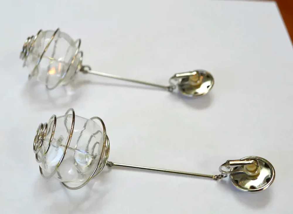 Glass Sphere Dangle Earrings - image 2