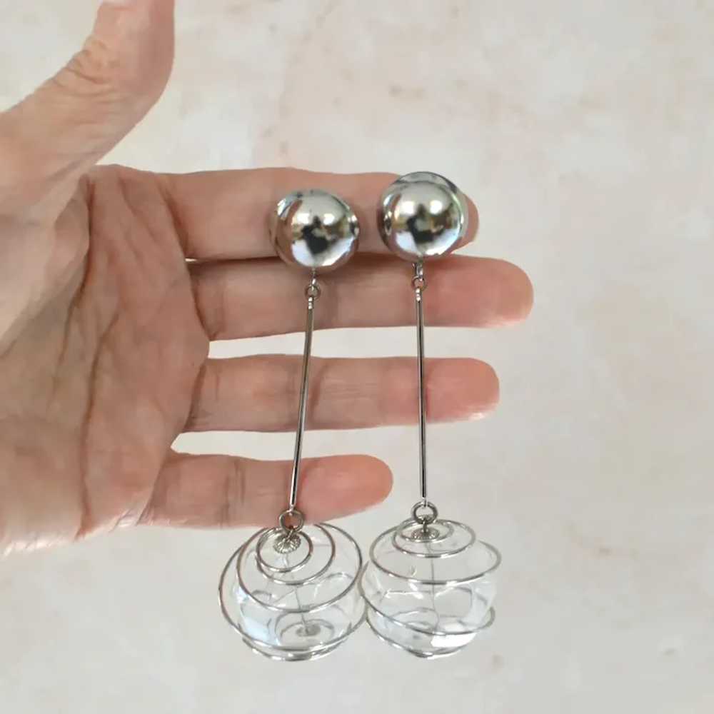 Glass Sphere Dangle Earrings - image 4