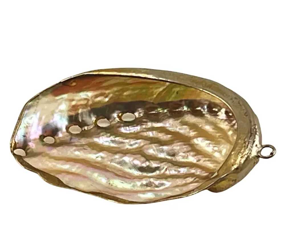 Gold Dipped Abalone Shell Pendant with Delicate D… - image 6