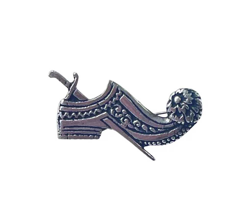 Handcrafted Sterling Tsarouhi Pin Greek Shoe - image 3