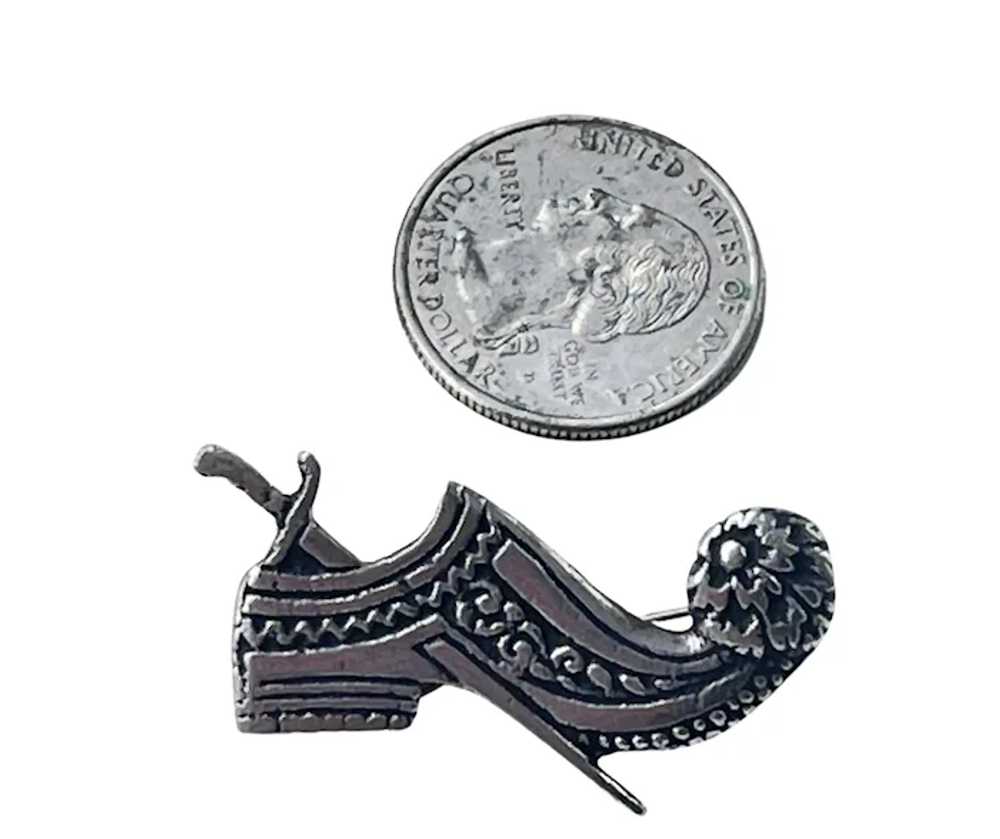 Handcrafted Sterling Tsarouhi Pin Greek Shoe - image 5