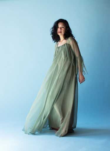 1970s Green Chiffon Dress | Jean Varon - image 1