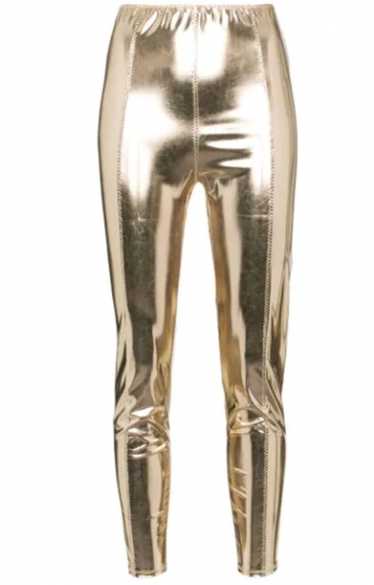 Lisa Marie Fernandez Karlie Metallic Gold Leggings - image 1