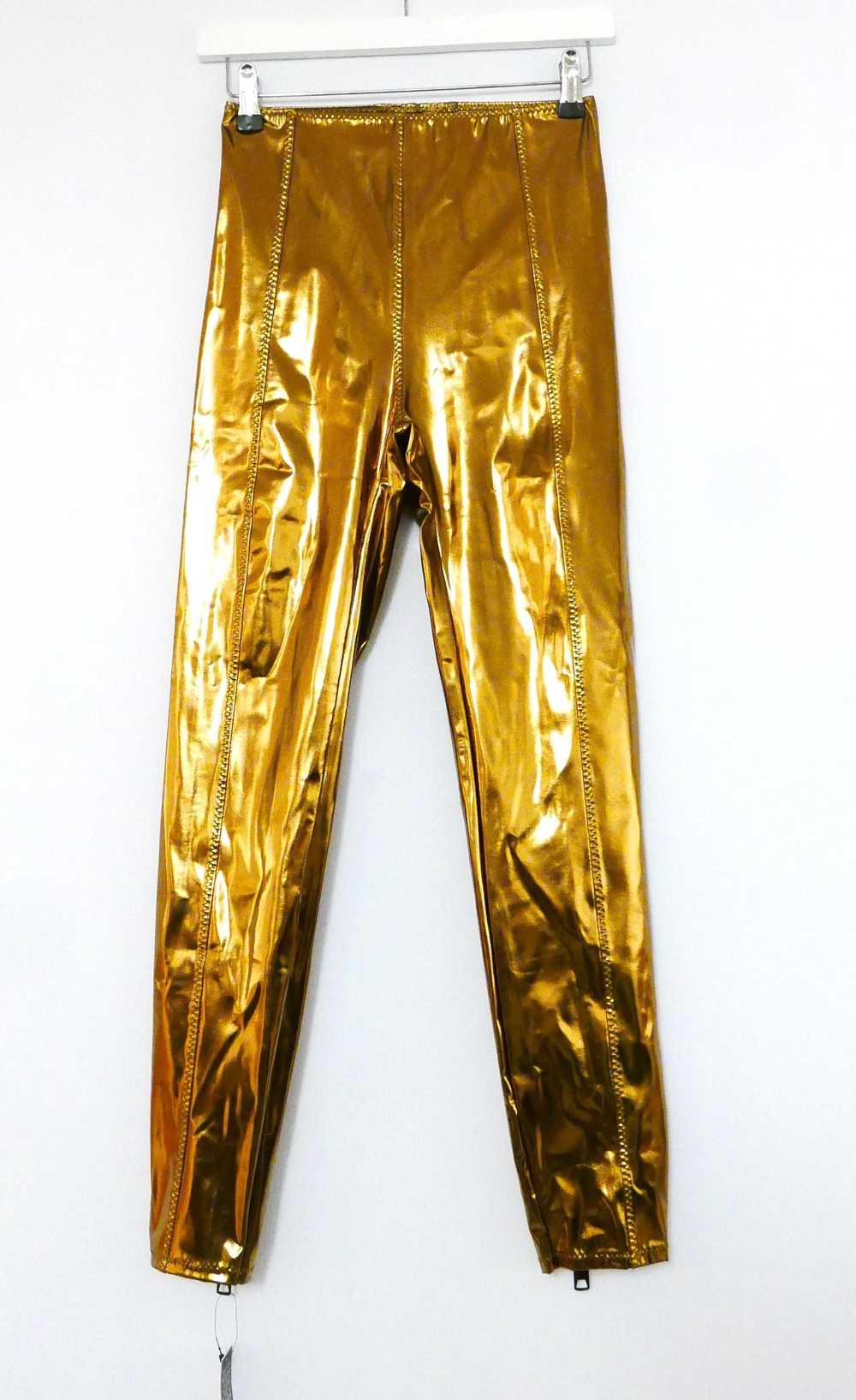 Lisa Marie Fernandez Karlie Metallic Gold Leggings - image 2