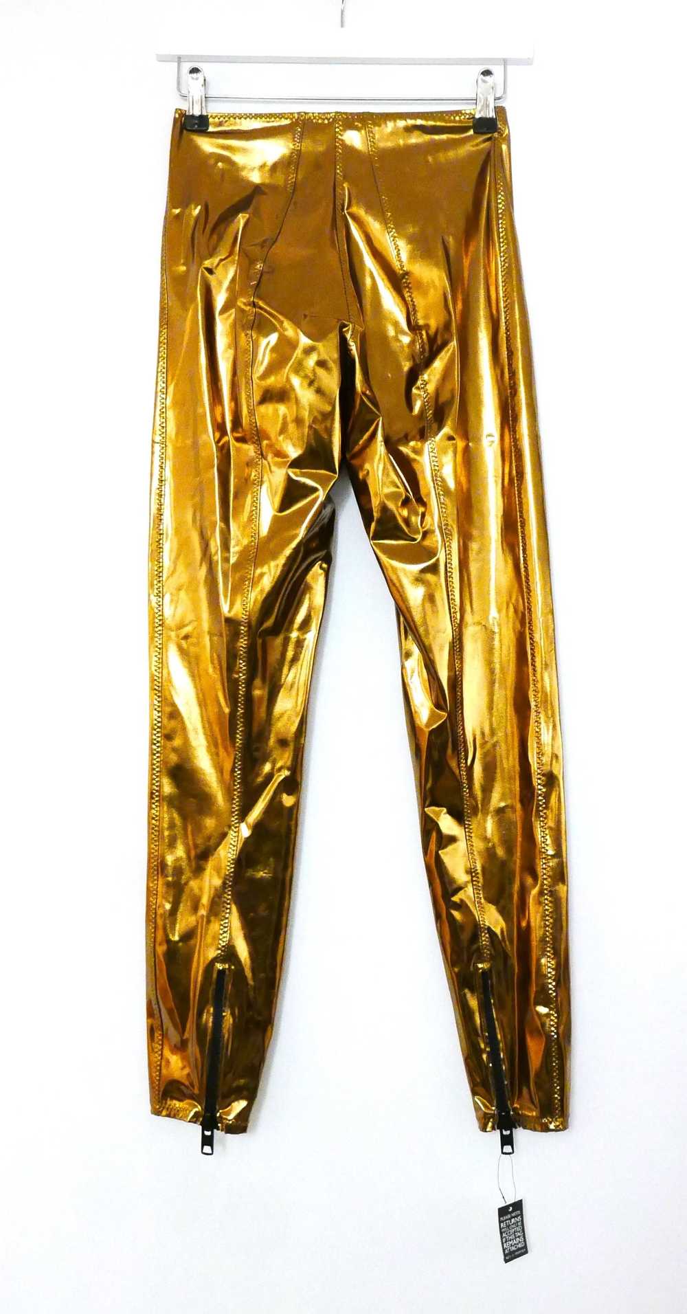Lisa Marie Fernandez Karlie Metallic Gold Leggings - image 4