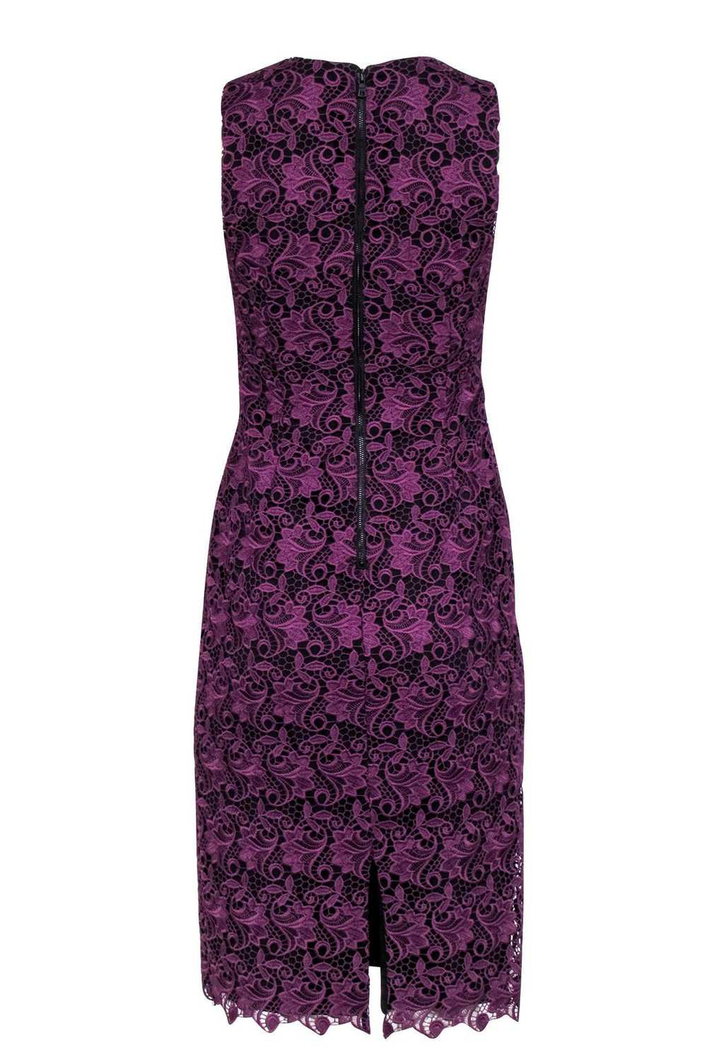 Alice & Olivia - Purple Lace Sheath Dress Sz 4 - image 3