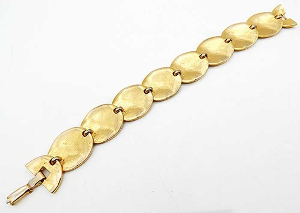 Gold Plated Wavy Disc Link Bracelet - image 3