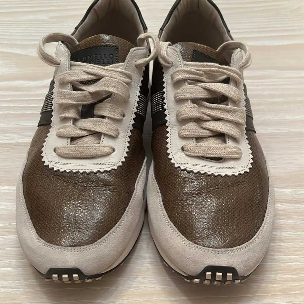 Brunello Cucinelli Leather trainers - image 3