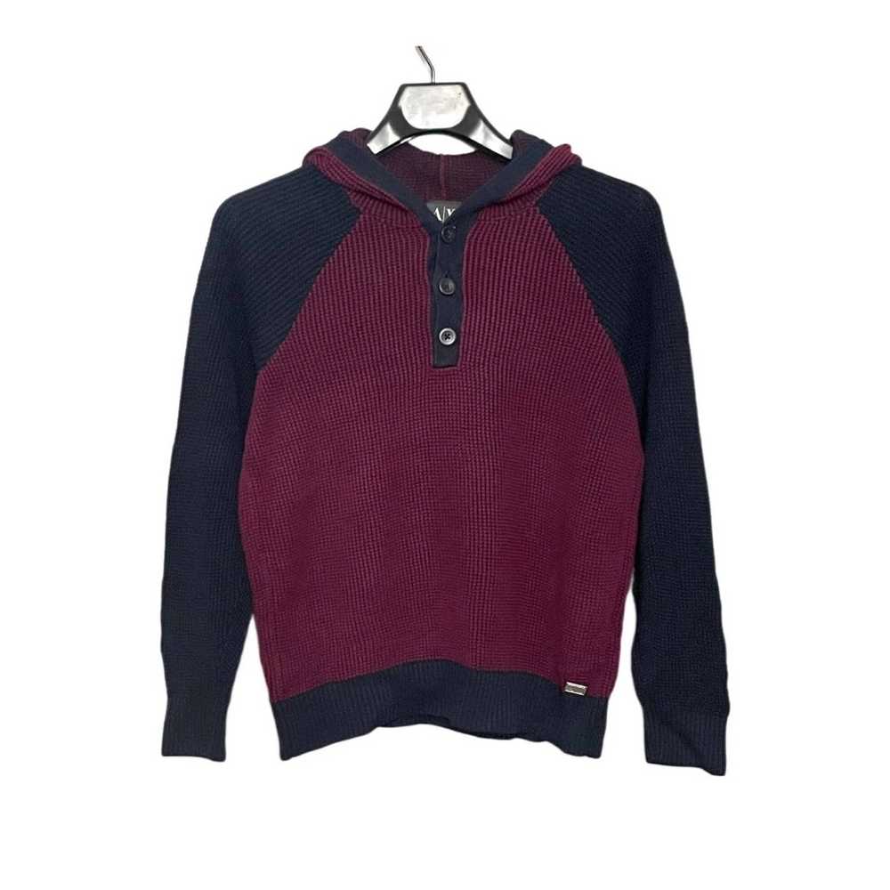 Armani Armani Exchange Sweater Burgundy Navy Blue… - image 1