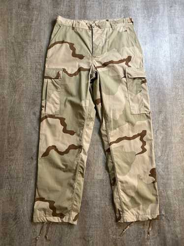 Vintage 90s Camo Army Pants S/M Hi-rise Cotton Military Cargo