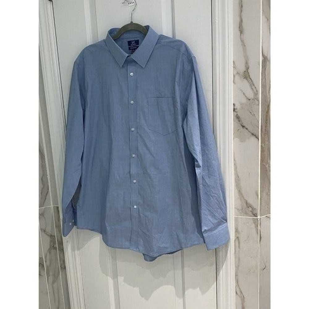 George George Mens Blue Long Sleeve Button Down P… - image 1
