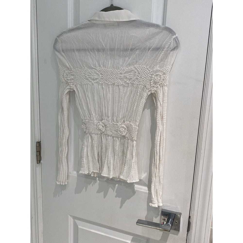 Unkwn CATHAYA Women's Button Up White Dressy Ruuc… - image 10