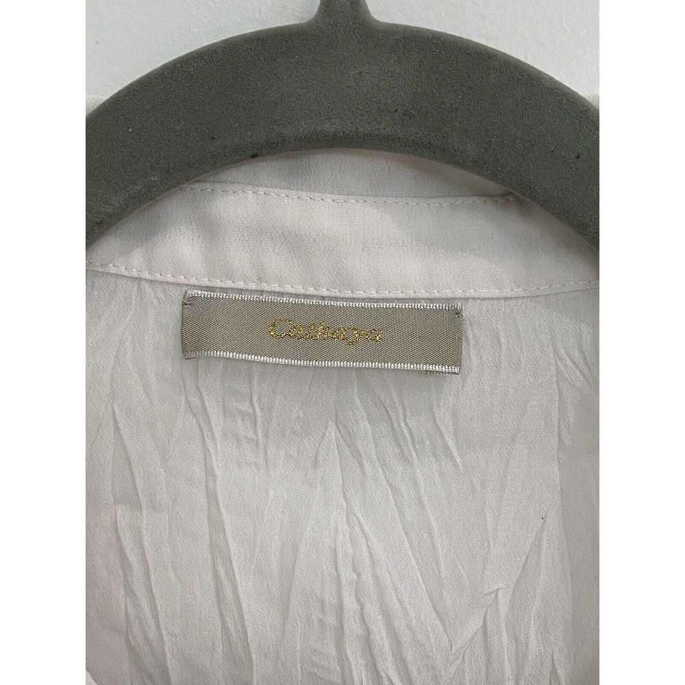 Unkwn CATHAYA Women's Button Up White Dressy Ruuc… - image 6