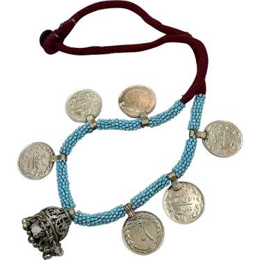 Afghani Old Tribal Kuchi Coin Silver Necklace - mehrunnisa