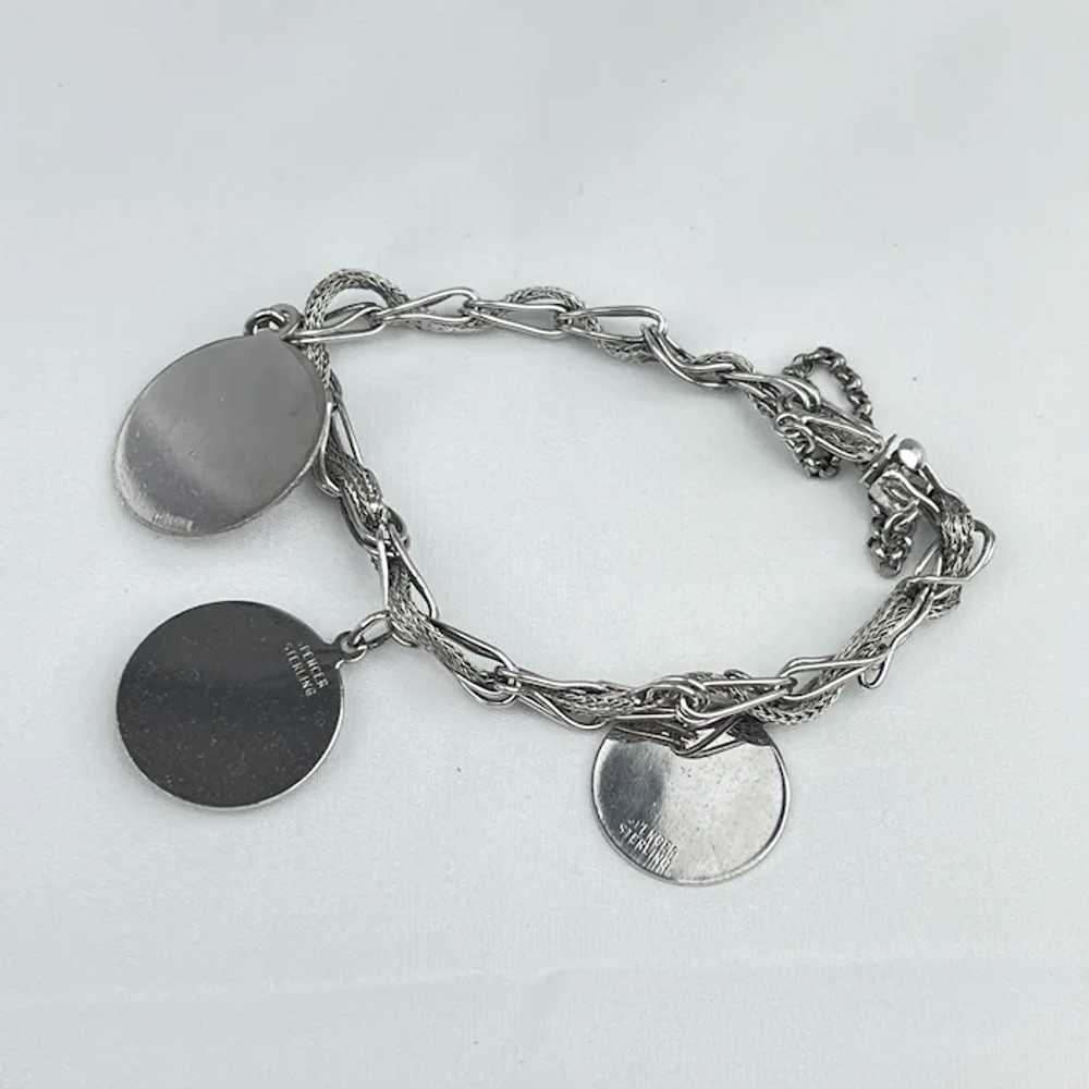 Sterling & 10K GF 3 Round Charm Bracelet - image 4