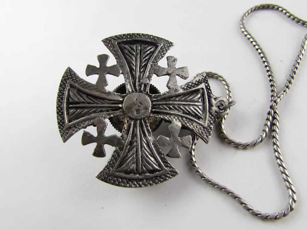 Sterling Silver Maltese Cross Pendant on a Sterli… - image 11