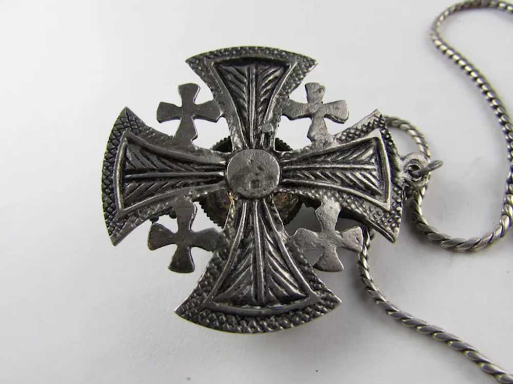 Sterling Silver Maltese Cross Pendant on a Sterli… - image 9