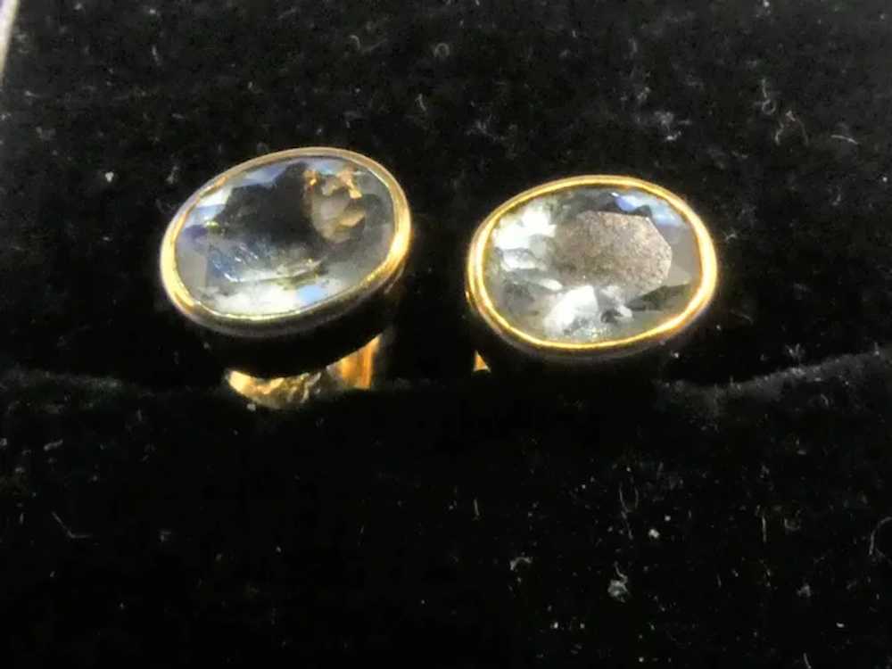 Vintage 9ct Yellow Gold and Aquamarine Earrings - image 8