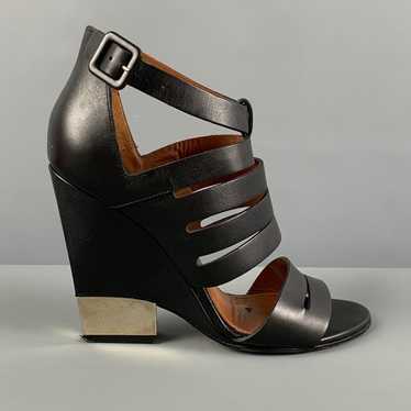 Givenchy Black Metal Wedge Sandals