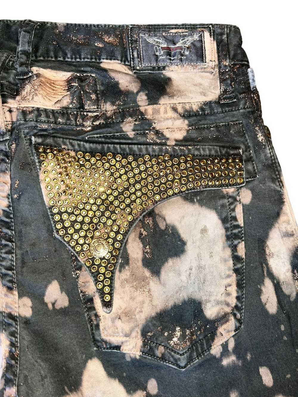 Robins Jeans GOLD SWAROVSKI CRYSTAL FLAPS ROBINS … - image 5