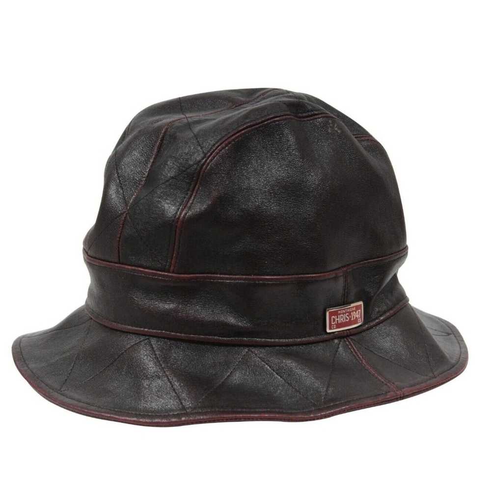 Dior Vintage Logo Burgundy Bucket Hat Size 58 - image 12