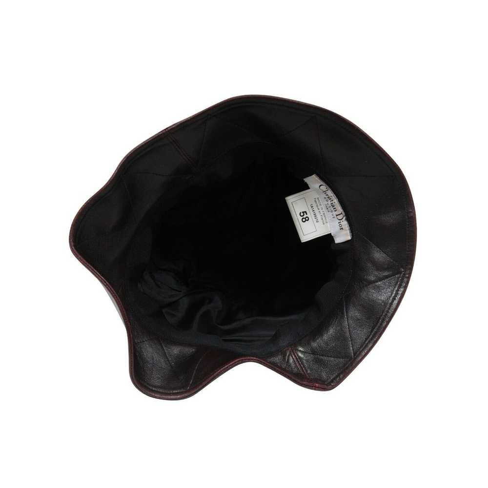 Dior Vintage Logo Burgundy Bucket Hat Size 58 - image 9