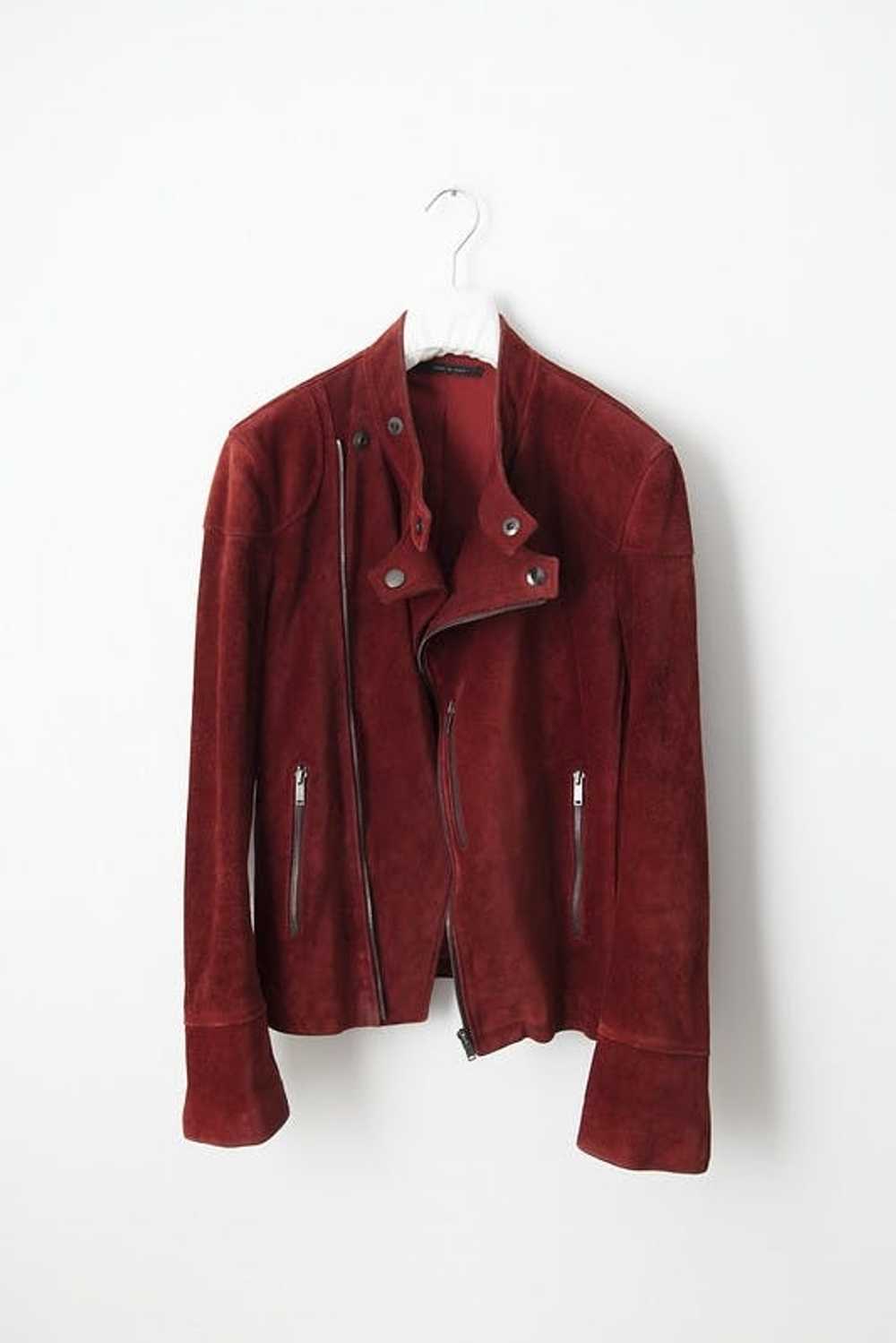 Gucci Red suede biker jacket - image 1