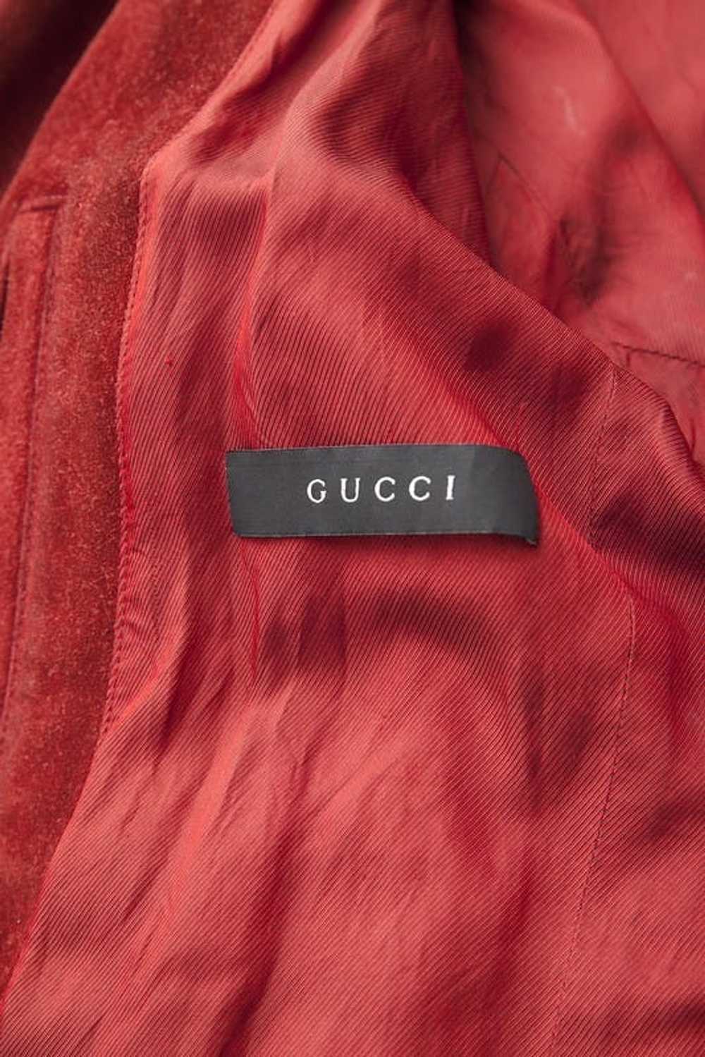 Gucci Red suede biker jacket - image 7