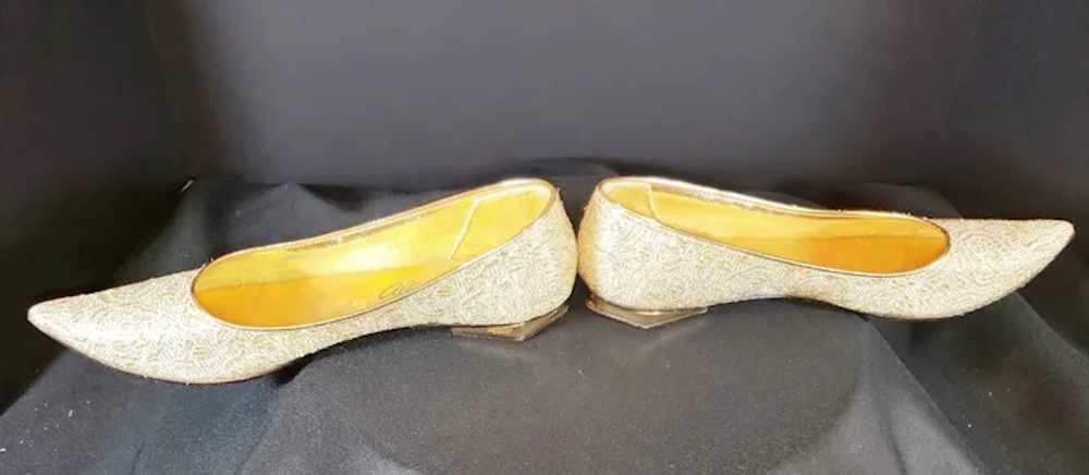 Gold Lamé Vintage Slip-Ons - image 5