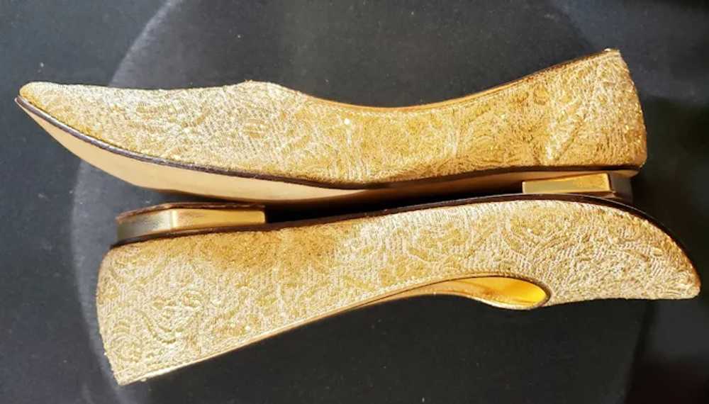 Gold Lamé Vintage Slip-Ons - image 6