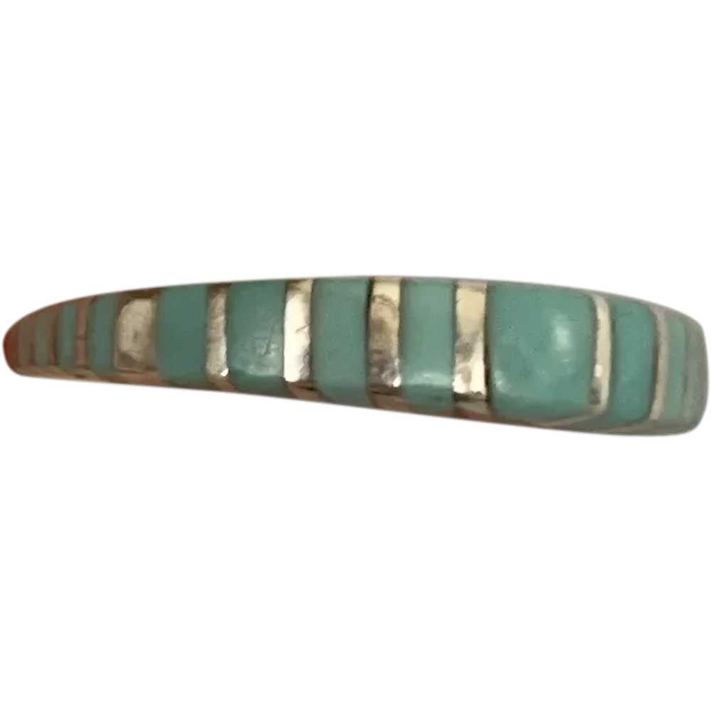 Sterling and Turquoise Band - image 1