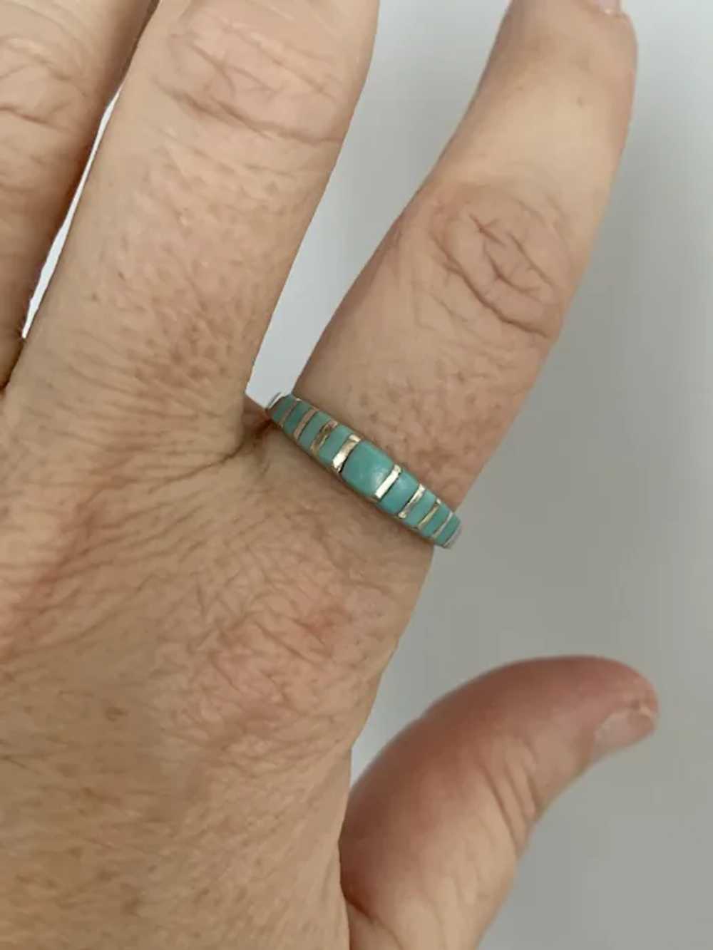 Sterling and Turquoise Band - image 3