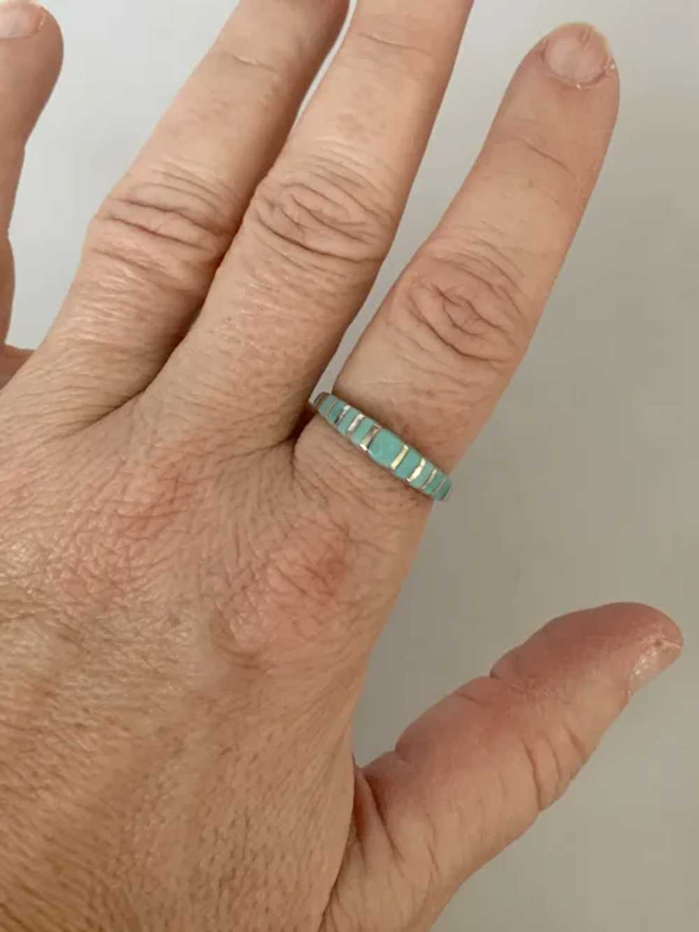 Sterling and Turquoise Band - image 4