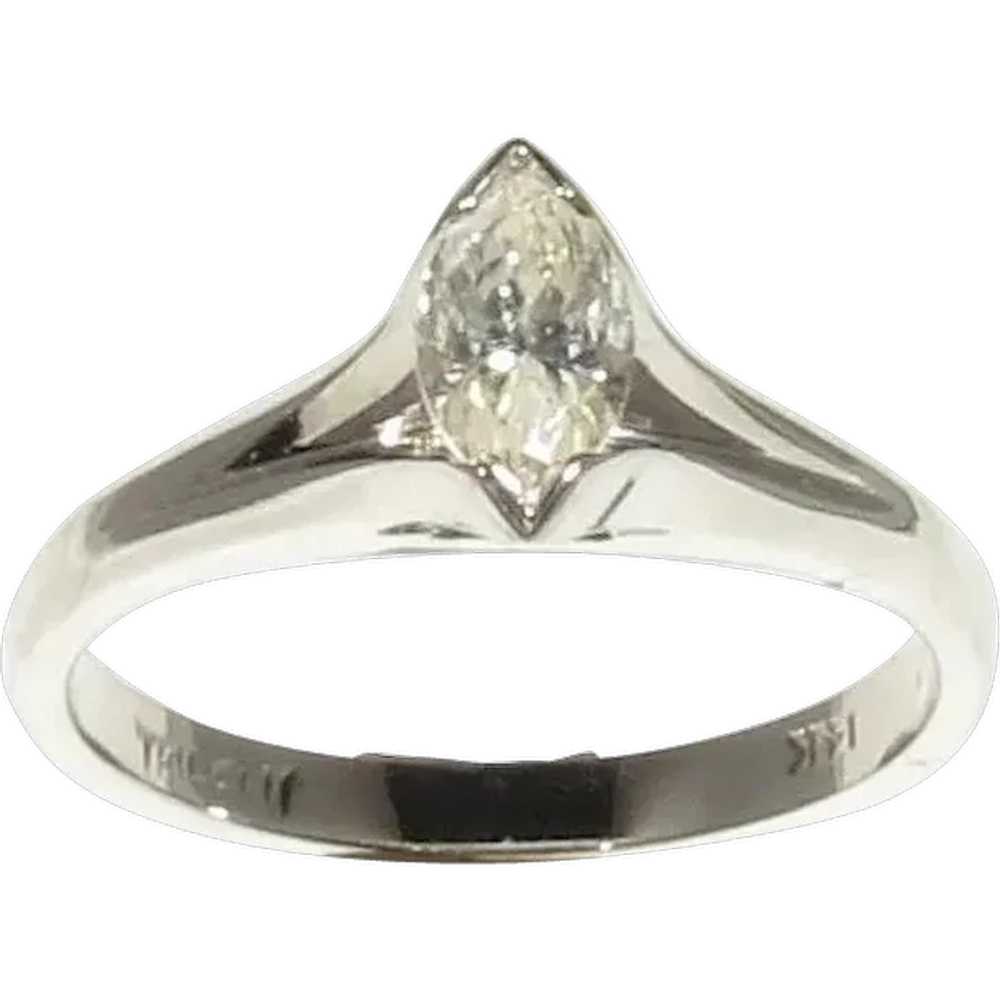 Marquise Diamond Engagement Ring - image 1