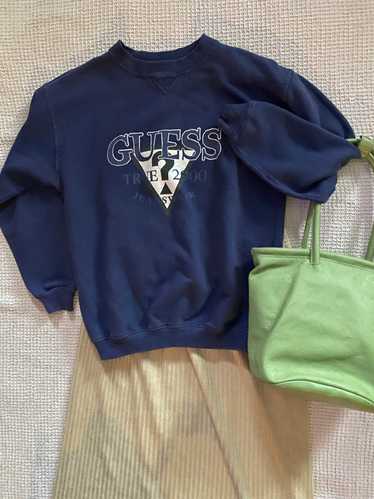 vintage Guess sweatshirt / 90s Guess navy blue cre