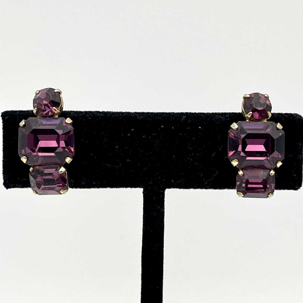 Late 50s/ Early 60s Coro Rhinestone Earrings - image 1