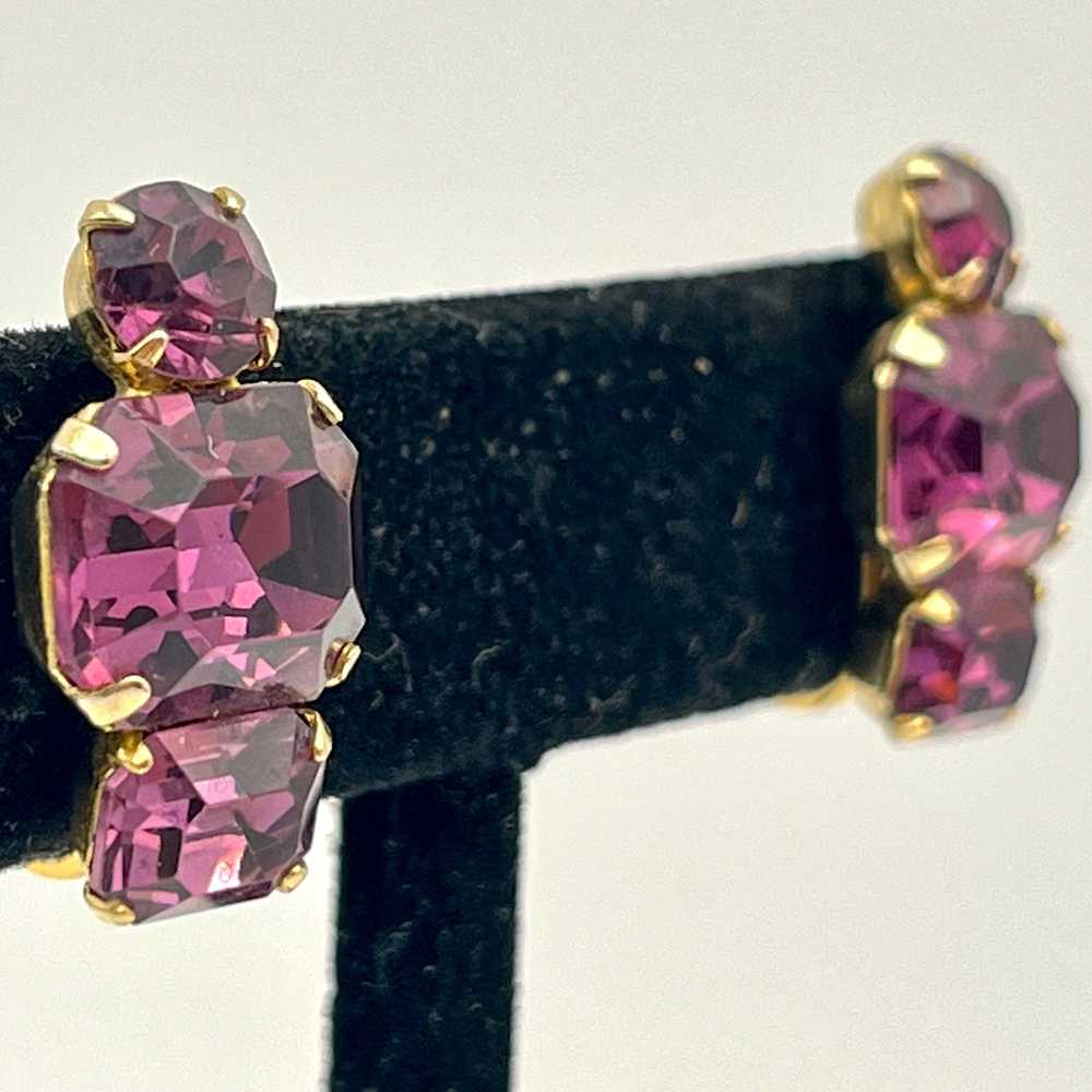 Late 50s/ Early 60s Coro Rhinestone Earrings - image 4