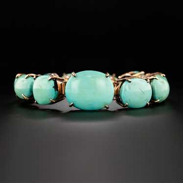 Mid-Century Turquoise Cabochon Bracelet