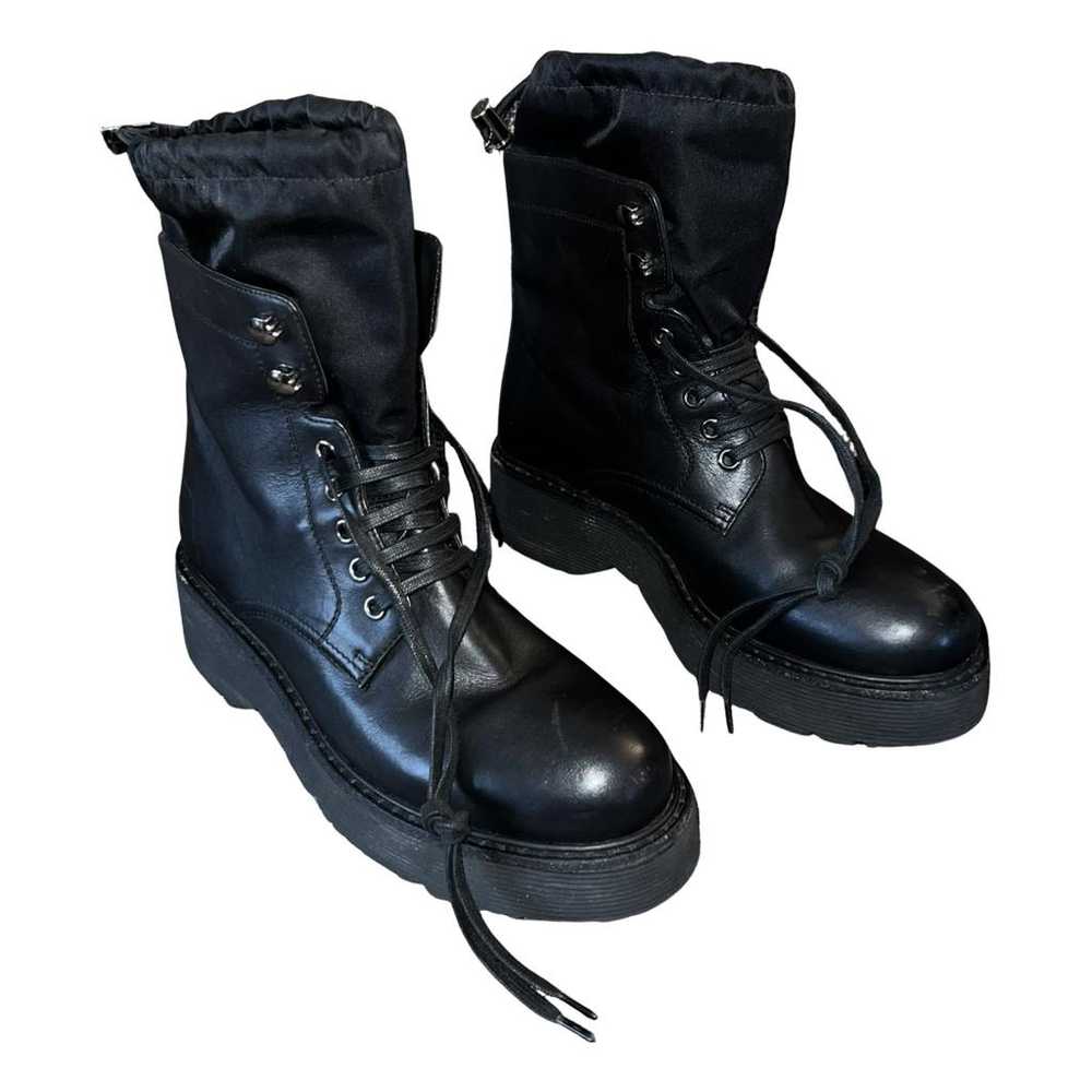 Prada Leather lace up boots - image 1