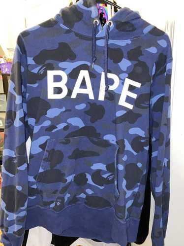 Bape Bape Blue Color Camo Pullover Hoodie