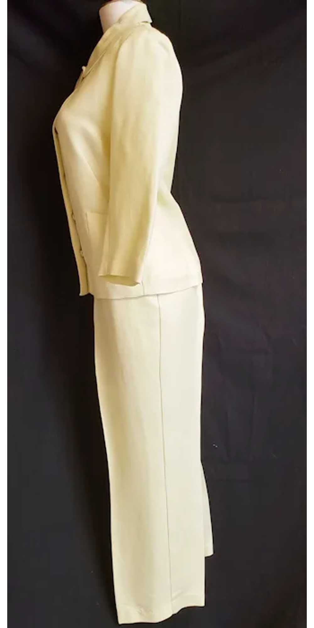 Linen Lime-Light Emma James Pant Suit - Mid-Centu… - image 3