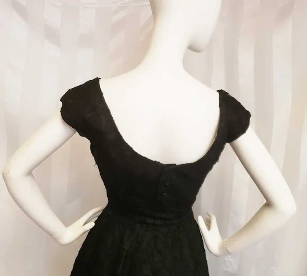 Hattie Carnegie 1950's Black Lace Cocktail Dress - image 7
