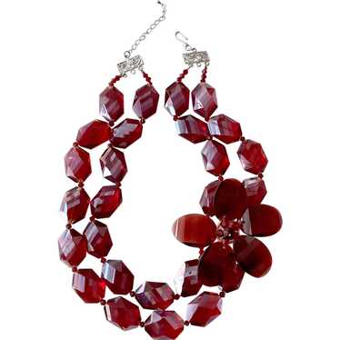 Chunky Red Aurora Borealis 'Lei' Necklace: All Gla