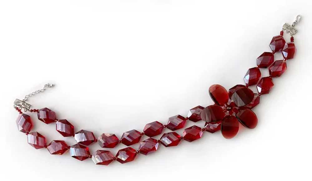 Chunky Red Aurora Borealis 'Lei' Necklace: All Gl… - image 6