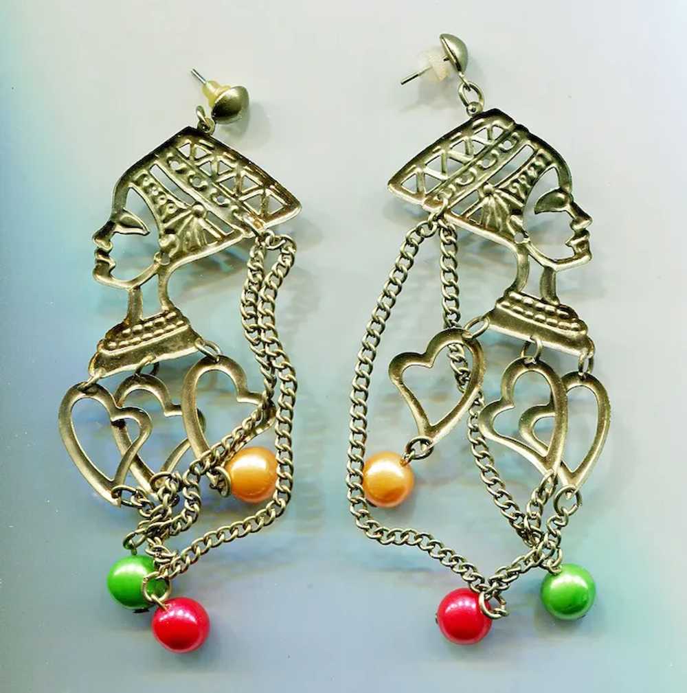 Egyptian Queen Pierced Drop Earrings - image 2