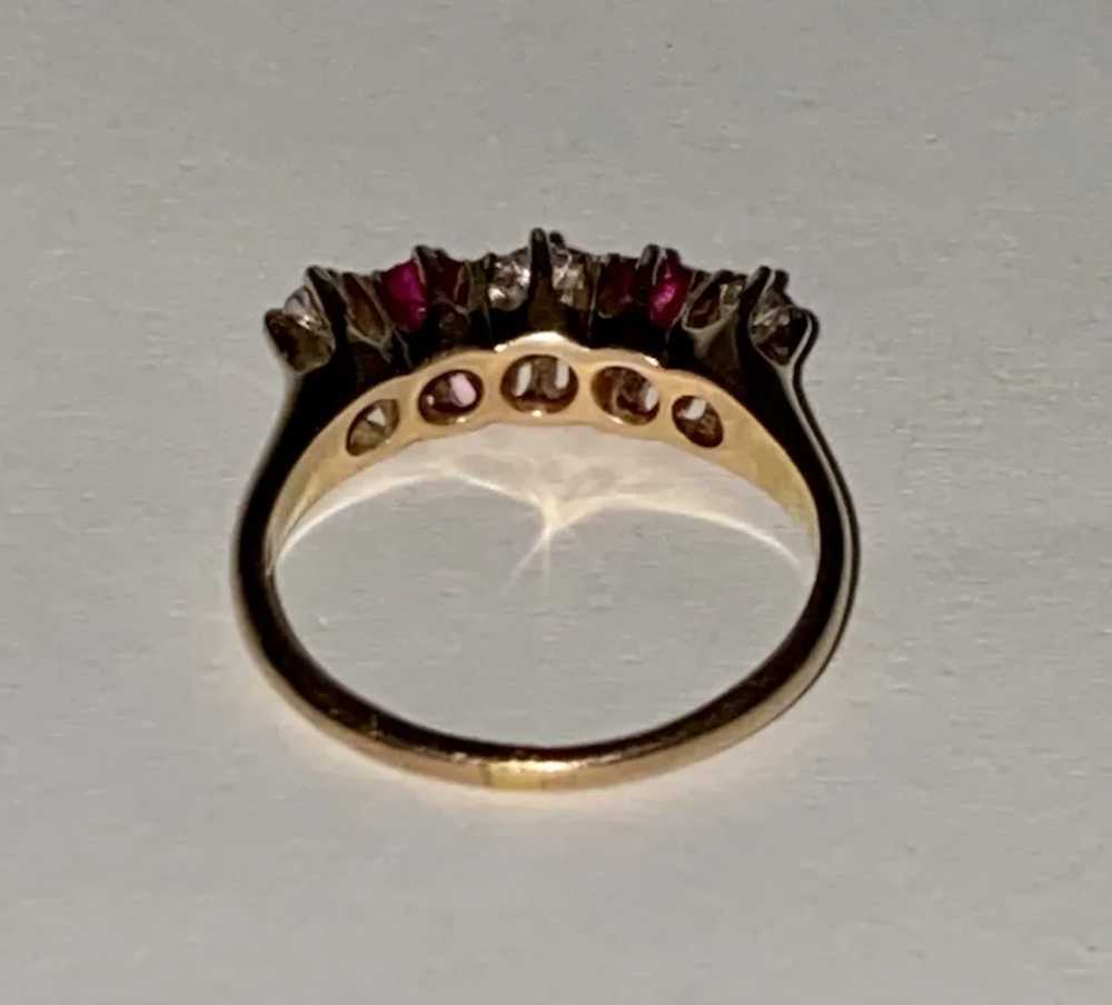 Antique DIAMOND & RUBY RING – 14k Gold, Straight … - image 11