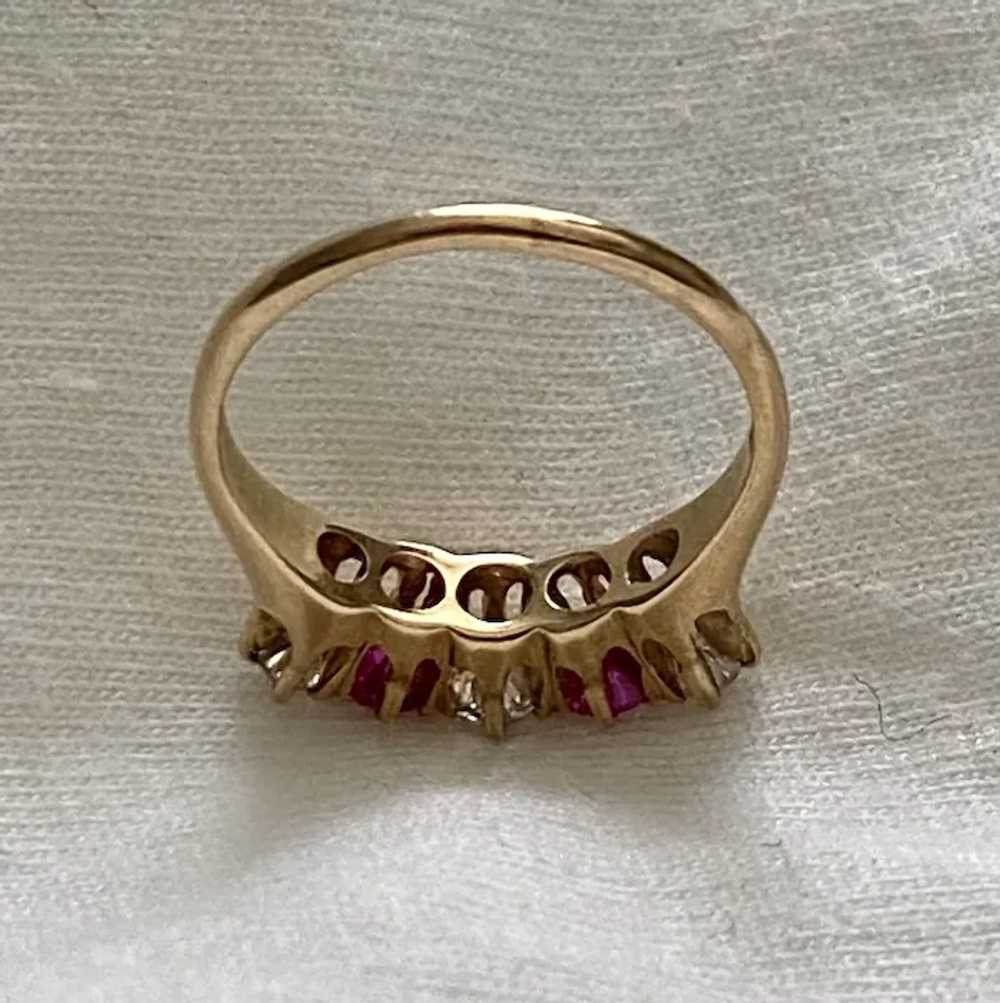 Antique DIAMOND & RUBY RING – 14k Gold, Straight … - image 12